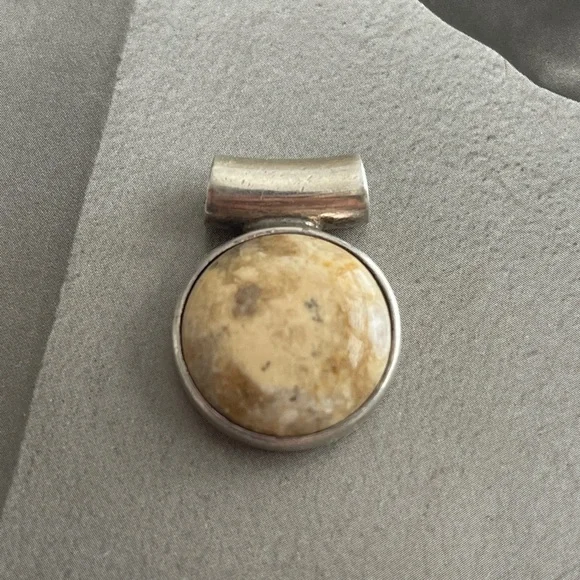 Solid Sterling Silver World 925 Jasper Slide Pendant - Picture 7 of 7
